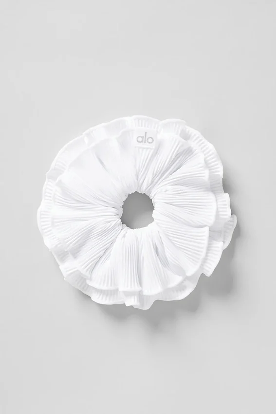 Elastico oversize Micro Plisse - Bianco