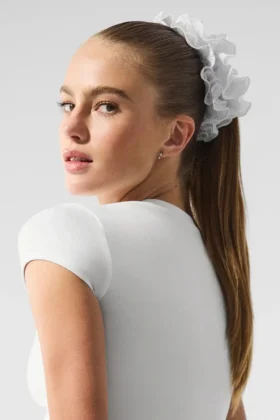Elastico oversize Micro Plisse – Bianco