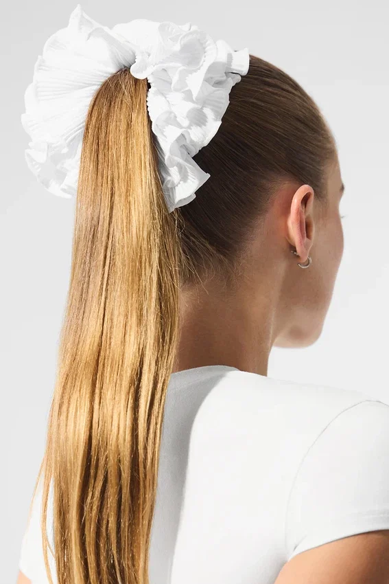Elastico oversize Micro Plisse - Bianco