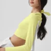 Alosoft Crop Finesse con maniche lunghe - Giallo sole