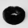 Fasce per capelli Wintersun in pelliccia sintetica opulenta - Nero