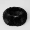 Fasce per capelli Wintersun in pelliccia sintetica opulenta - Nero