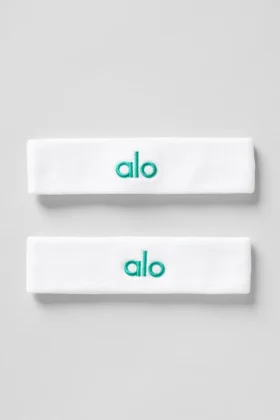 Fascia antisudore Glow (confezione da 2) - Bianco/Verde abete