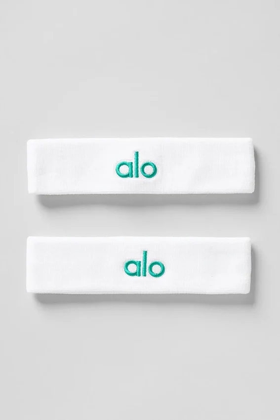 Fascia antisudore Glow (confezione da 2) - Bianco/Verde abete