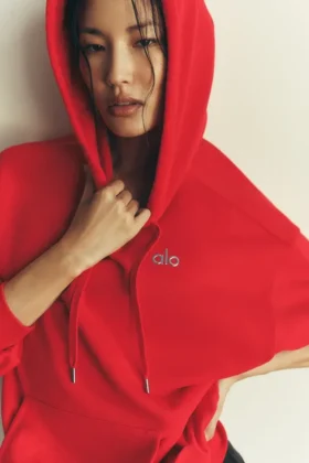 Felpa con cappuccio Accolade - Rosso brillante