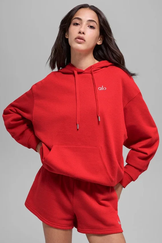 Felpa con cappuccio Accolade - Rosso brillante