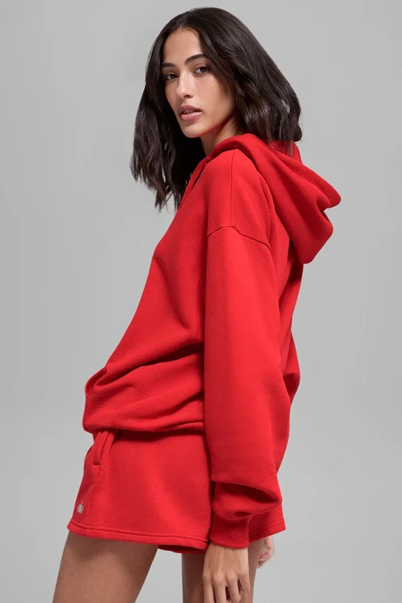 Felpa con cappuccio Accolade - Rosso brillante