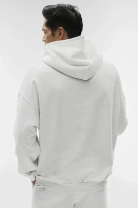 Felpa con cappuccio Double Take – Bianco melange