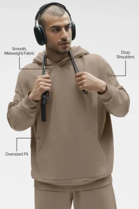 Felpa con cappuccio Double Take – Gravel