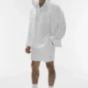Felpa con cappuccio e bottoni Linen Days - Bianco