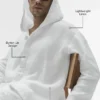 Felpa con cappuccio e bottoni Linen Days - Bianco