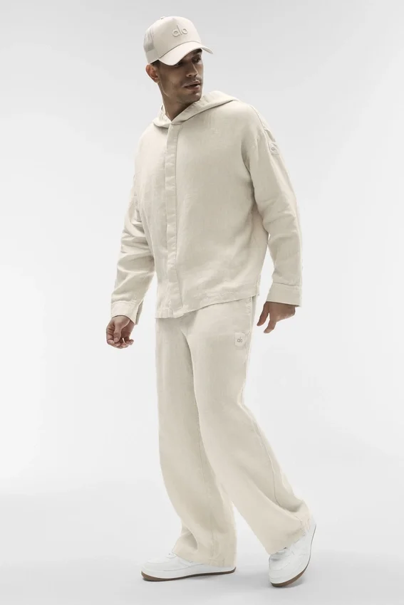 Felpa con cappuccio e bottoni Linen Days - Colore osso
