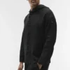 Felpa con cappuccio e bottoni Linen Days - Nero