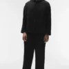 Felpa con cappuccio e bottoni Linen Days - Nero
