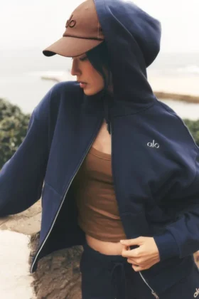 Felpa con cappuccio e zip integrale Accolade - Blu navy