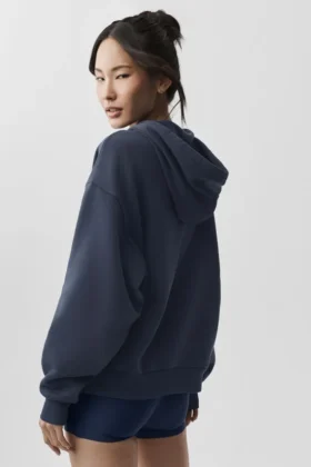 Felpa con cappuccio e zip integrale Accolade – Blu navy