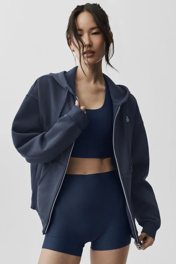 Felpa con cappuccio e zip integrale Accolade - Blu navy