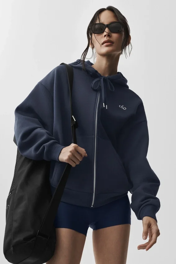 Felpa con cappuccio e zip integrale Accolade - Blu navy
