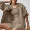 Felpa con cappuccio e zip integrale Accolade - Gravel