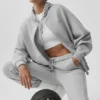Felpa con cappuccio e zip integrale Accolade - Grigio melange atletico