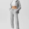 Felpa con cappuccio e zip integrale Accolade - Grigio melange atletico