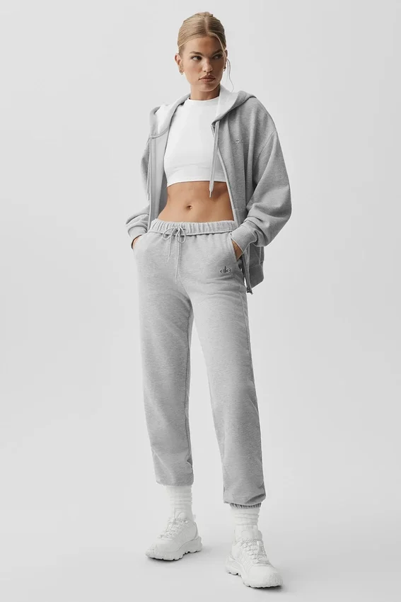 Felpa con cappuccio e zip integrale Accolade - Grigio melange atletico