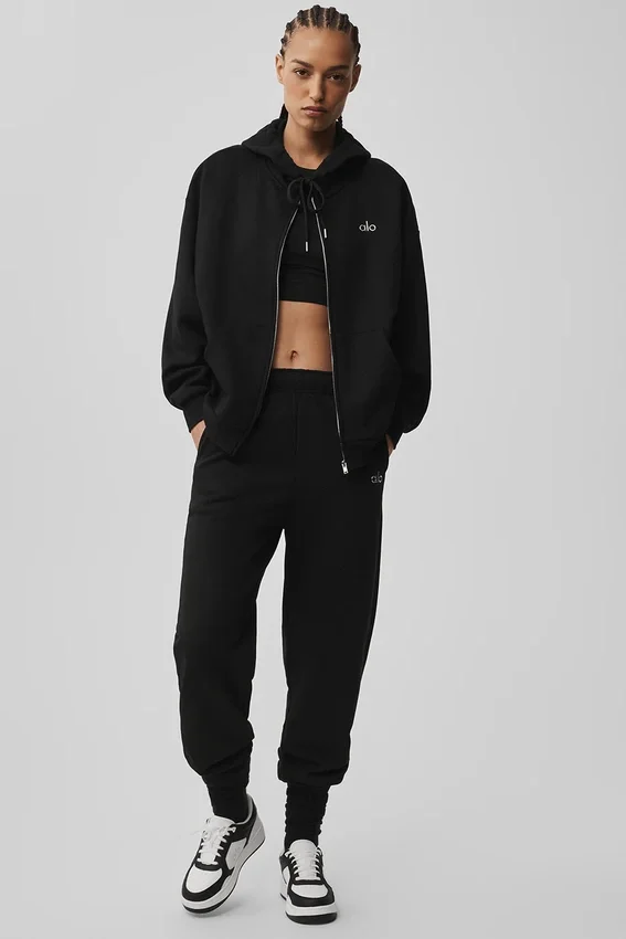 Felpa con cappuccio e zip integrale Accolade - Nero