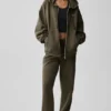 Felpa con cappuccio e zip integrale Accolade - Olive Tree