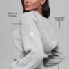 Felpa con cappuccio e zip integrale in cashmere a trama waffle - Grigio melange sportivo