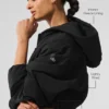Felpa con cappuccio e zip integrale Mountain Peak corta - Nero