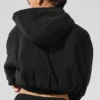 Felpa con cappuccio e zip integrale Mountain Peak corta - Nero
