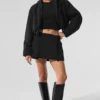 Felpa con cappuccio e zip integrale Mountain Peak corta - Nero