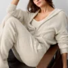 Felpa con cappuccio e zip integrale New Class in misto lana e cashmere - Grigio avena melange