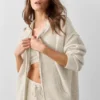 Felpa con cappuccio e zip integrale New Class in misto lana e cashmere - Grigio avena melange