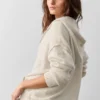 Felpa con cappuccio e zip integrale New Class in misto lana e cashmere - Grigio avena melange