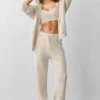 Felpa con cappuccio e zip integrale New Class in misto lana e cashmere - Grigio avena melange