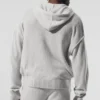 Felpa con cappuccio e zip integrale New Class in misto lana e cashmere - Grigio perla melange