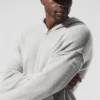 Felpa con cappuccio e zip integrale New Class in misto lana e cashmere - Grigio perla melange