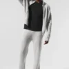 Felpa con cappuccio e zip integrale New Class in misto lana e cashmere - Grigio perla melange