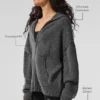 Felpa con cappuccio e zip integrale New Class in misto lana e cashmere - Grigio platino