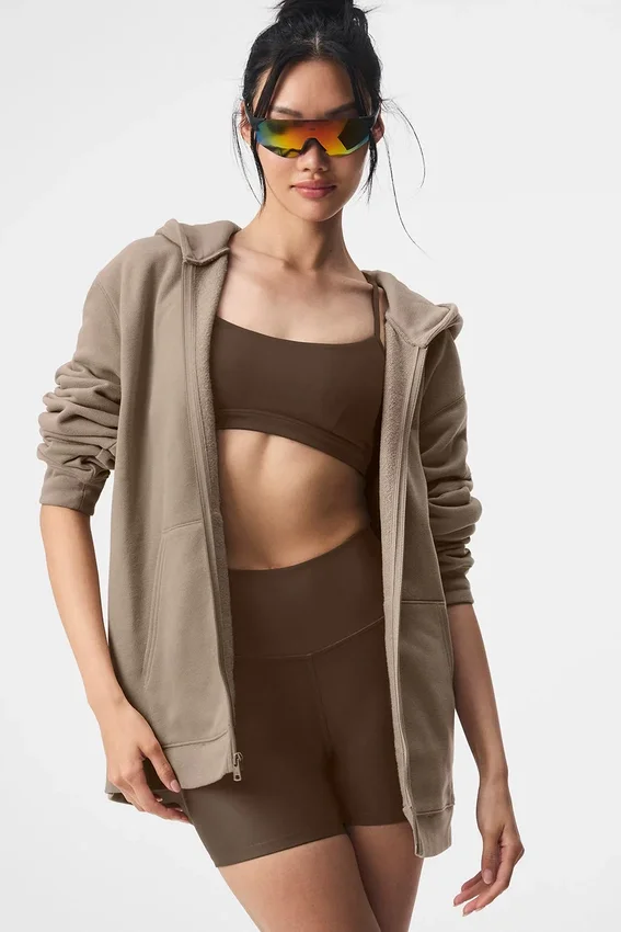 Felpa con cappuccio e zip integrale Renown - Gravel