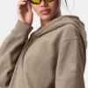 Felpa con cappuccio e zip integrale Renown - Gravel