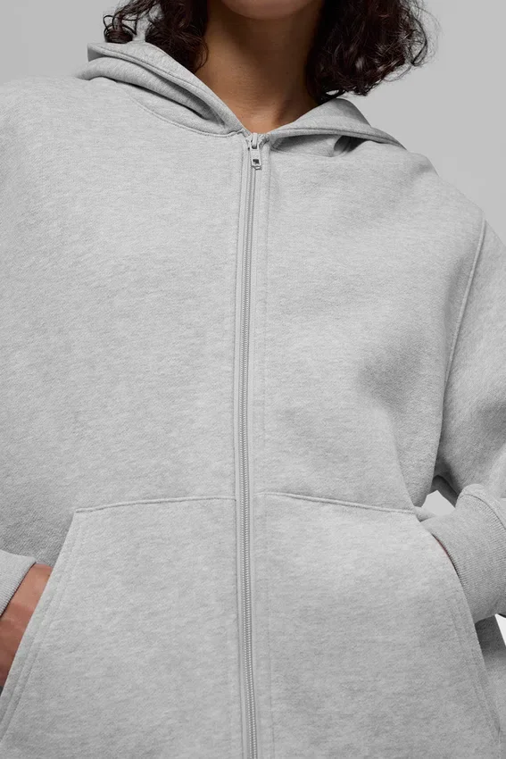 Felpa con cappuccio e zip integrale Renown Heavy Weight - Grigio melange atletico