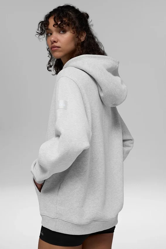 Felpa con cappuccio e zip integrale Renown Heavy Weight - Grigio melange atletico