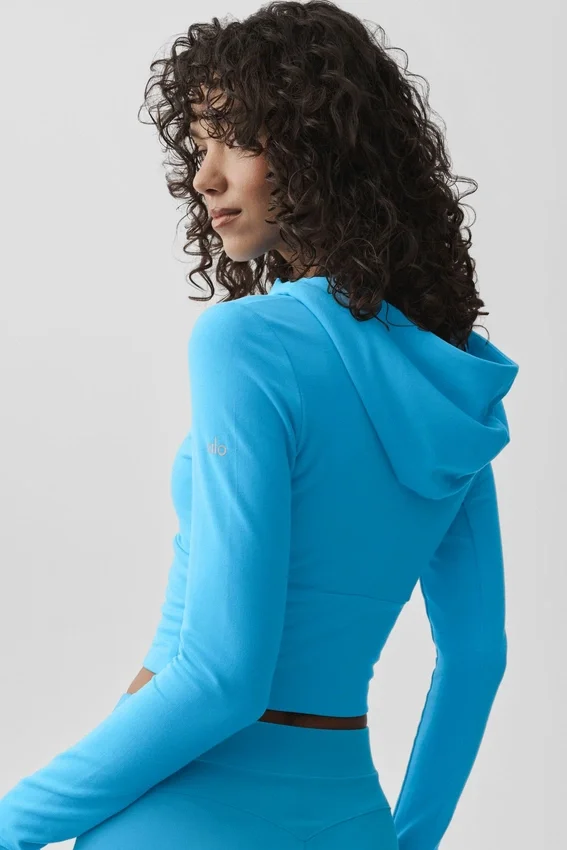 Felpa con cappuccio e zip integrale Sway - Blu azzurro