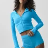 Felpa con cappuccio e zip integrale Sway - Blu azzurro