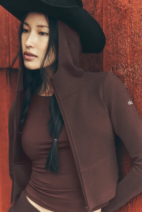 Felpa con cappuccio e zip integrale Sway - Brownstone