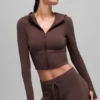 Felpa con cappuccio e zip integrale Sway - Brownstone