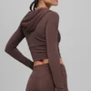 Felpa con cappuccio e zip integrale Sway - Brownstone