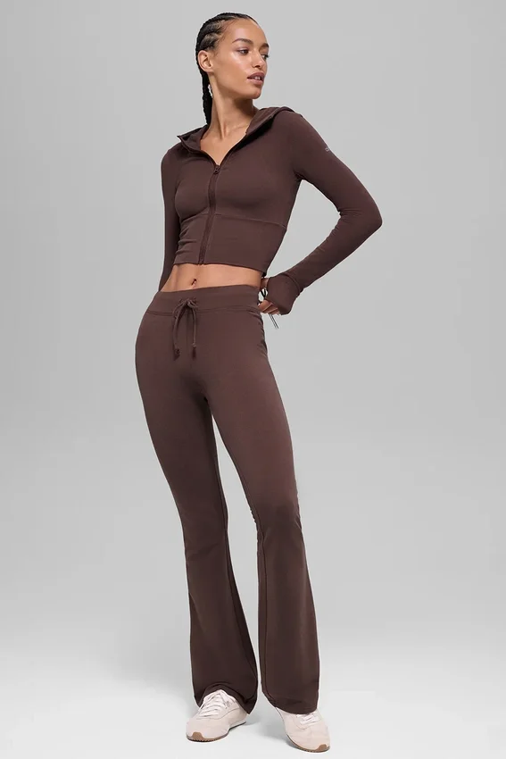 Felpa con cappuccio e zip integrale Sway - Brownstone